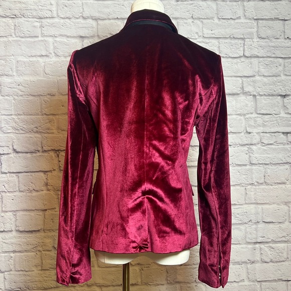 ark & co. Women's M Burgundy Velvet Blazer Single Button Jacket - Picture 4 of 9